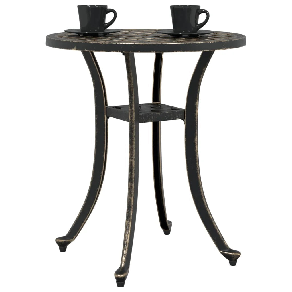 Tavolo da Giardino Bronzo Ã˜48x53 cm in Alluminio Pressofuso