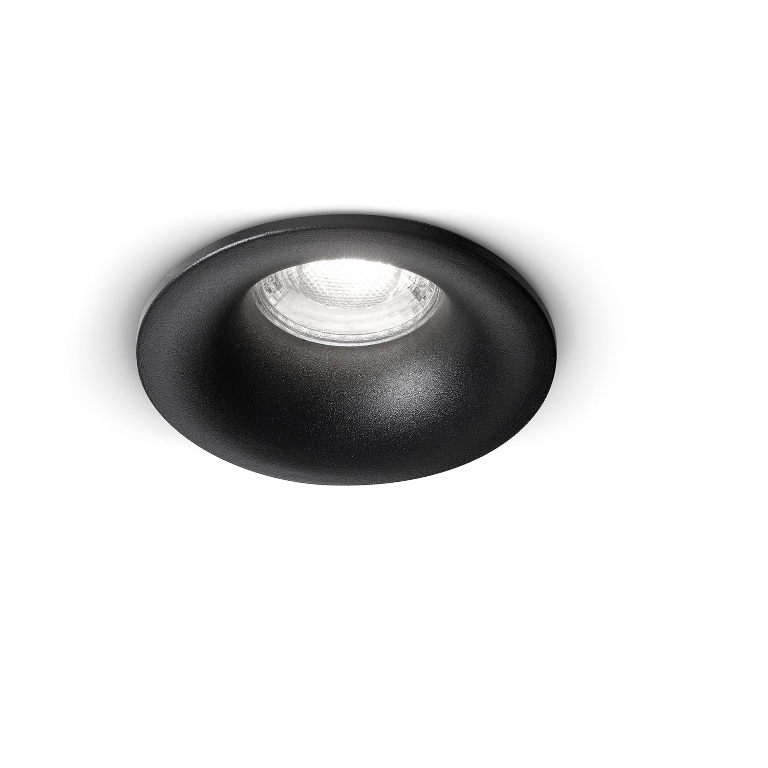 Faretto Incasso Tondo Moderno Oasis Alluminio Nero 1 Luce Gu10