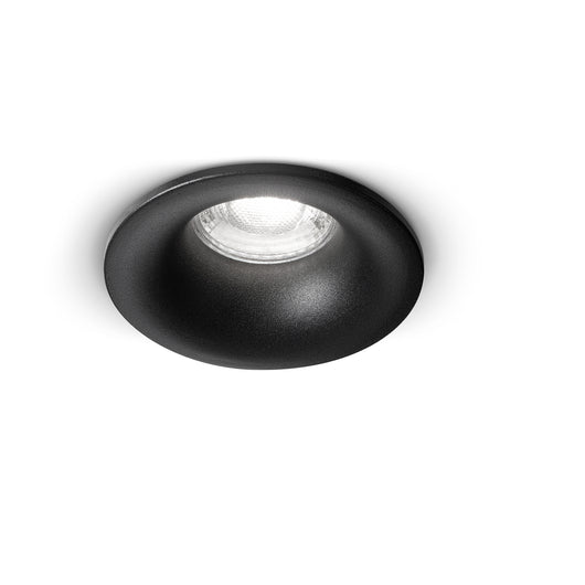 Faretto Incasso Tondo Moderno Oasis Alluminio Nero 1 Luce Gu10