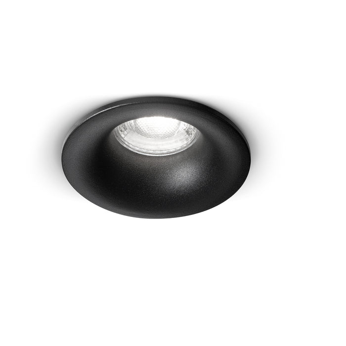 Faretto Incasso Tondo Moderno Oasis Alluminio Nero 1 Luce Gu10