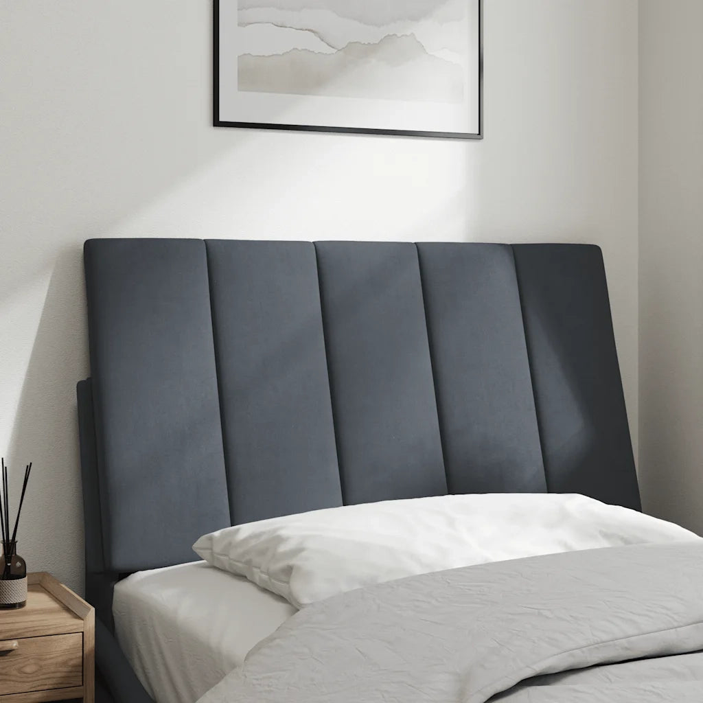 Cuscino Testiera Hanko Grigio Scuro 80 cm in Velluto CFW3856974