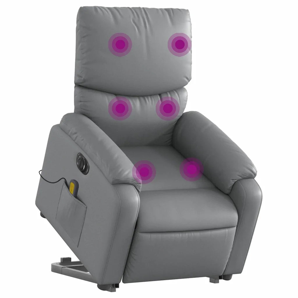 Poltrona Alzapersona Elettrica Reclinabile Grigio in Similpelle 3204910