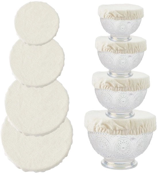 Set di Copri Tubi in Canapa Reutilizzabile - 4 Pezzi - Coperture Elastiche - Diverse Misure 10/15/18/20 cm - Sostenibile e Pratico