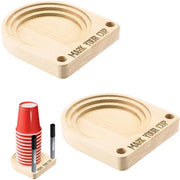 Due pezzi di contenitore per bicchieri solo con alloggiamento per pennarelli e segnatura, contenitore in legno per segnare bicchieri e contenitori standard per ospiti, dispensers per bagno, cucina, bar.