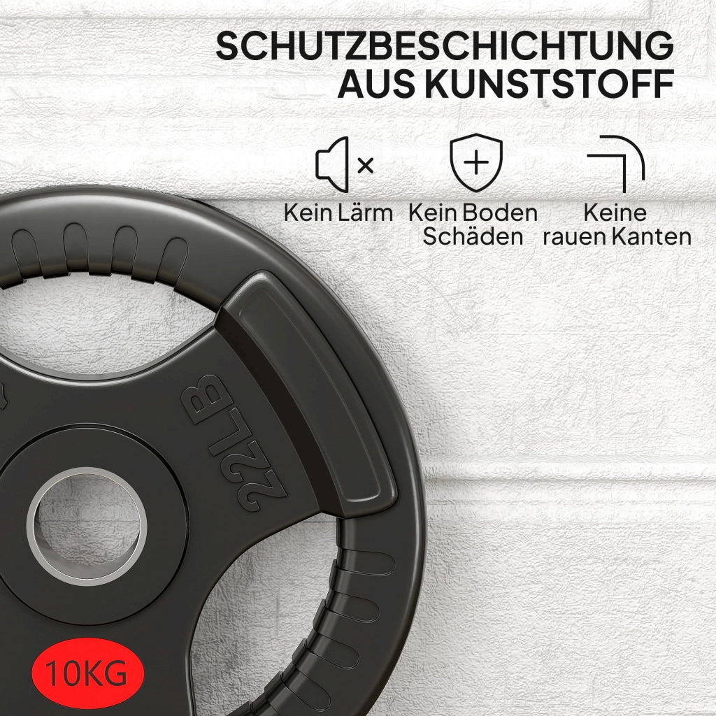 Set di dischi per bilancieri 2x10 kg ¨C zephmum ¨C Nero, ? 50 mm, per stanga da 5 cm