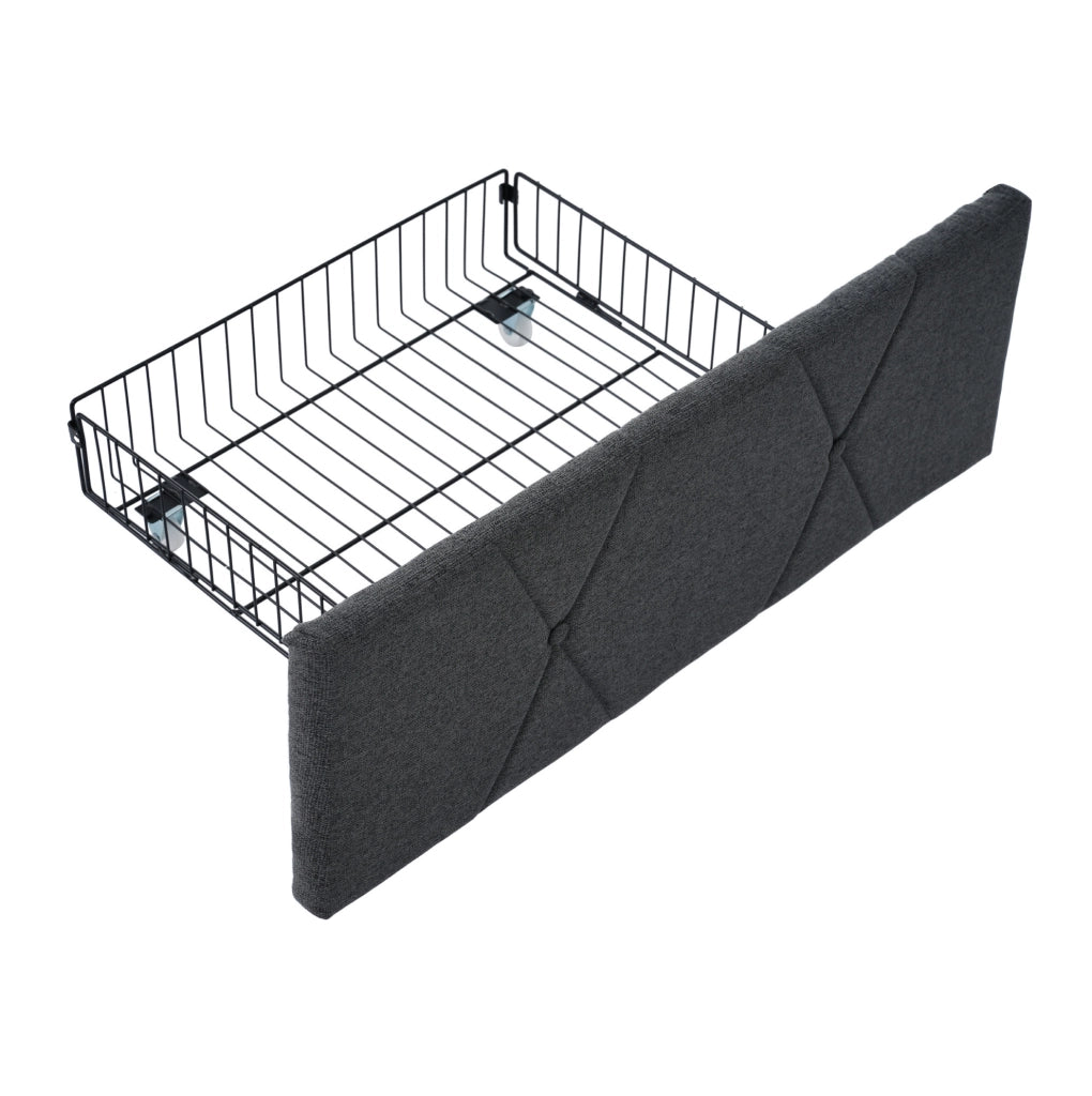 Letto contenitore 160x200 cm con USB; 4 cassetti; lino grigio