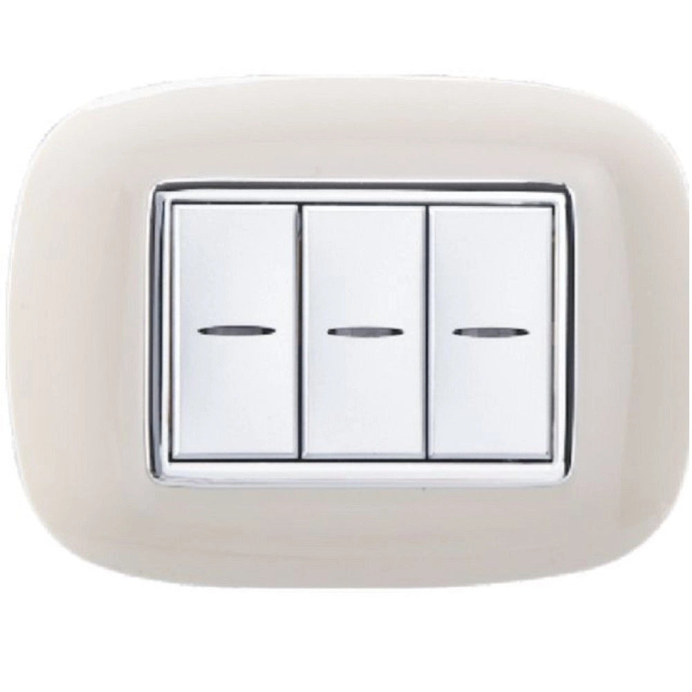 Trade Shop - Placca Oval 3 4 6 Moduli Colore Sabbia Compatibile Con Bticino Axolute -