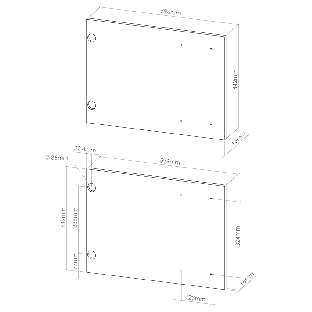 Vicco Frontale cucina Calcestruzzo 59.6 x 76.6 cm frontale del mobile per mobile da incasso microonde