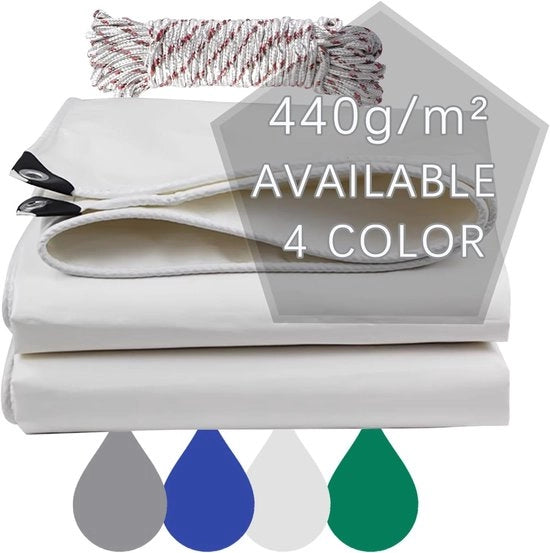 Panno di copertura in PVC impermeabile e resistente ai raggi UV con occhielli rinforzati e corda da 10 m