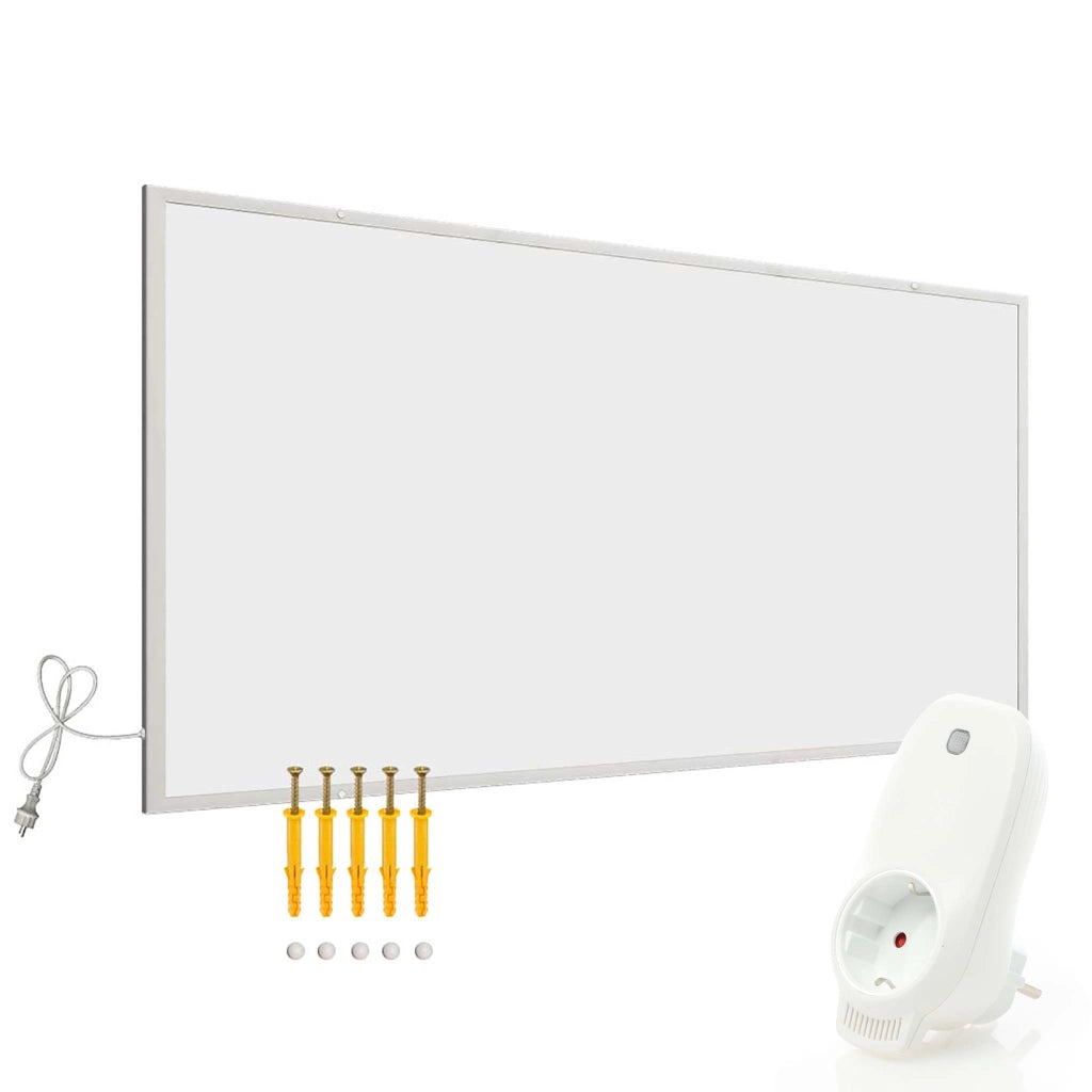 Set Pannello radiante a infrarossi 700W 1220x620x15 mm e Termostato, Riscaldamento IR