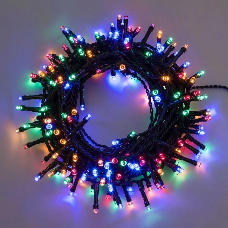 Catena Minilucciole 500 Led Multicolore 22 Metri 8 Giochi Luce Lotti