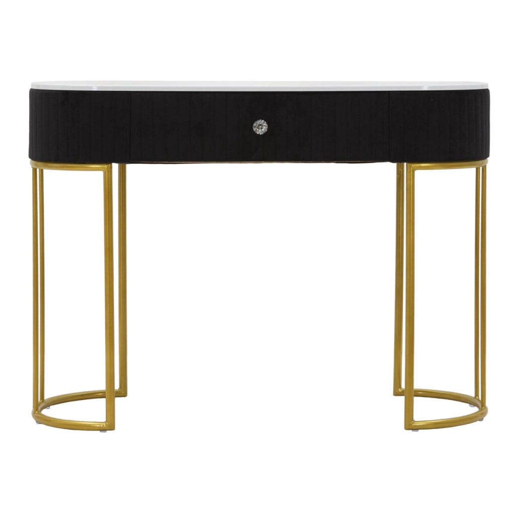Tavolo Consolle VKH614, Nero, Legno, 100x43x74 cm