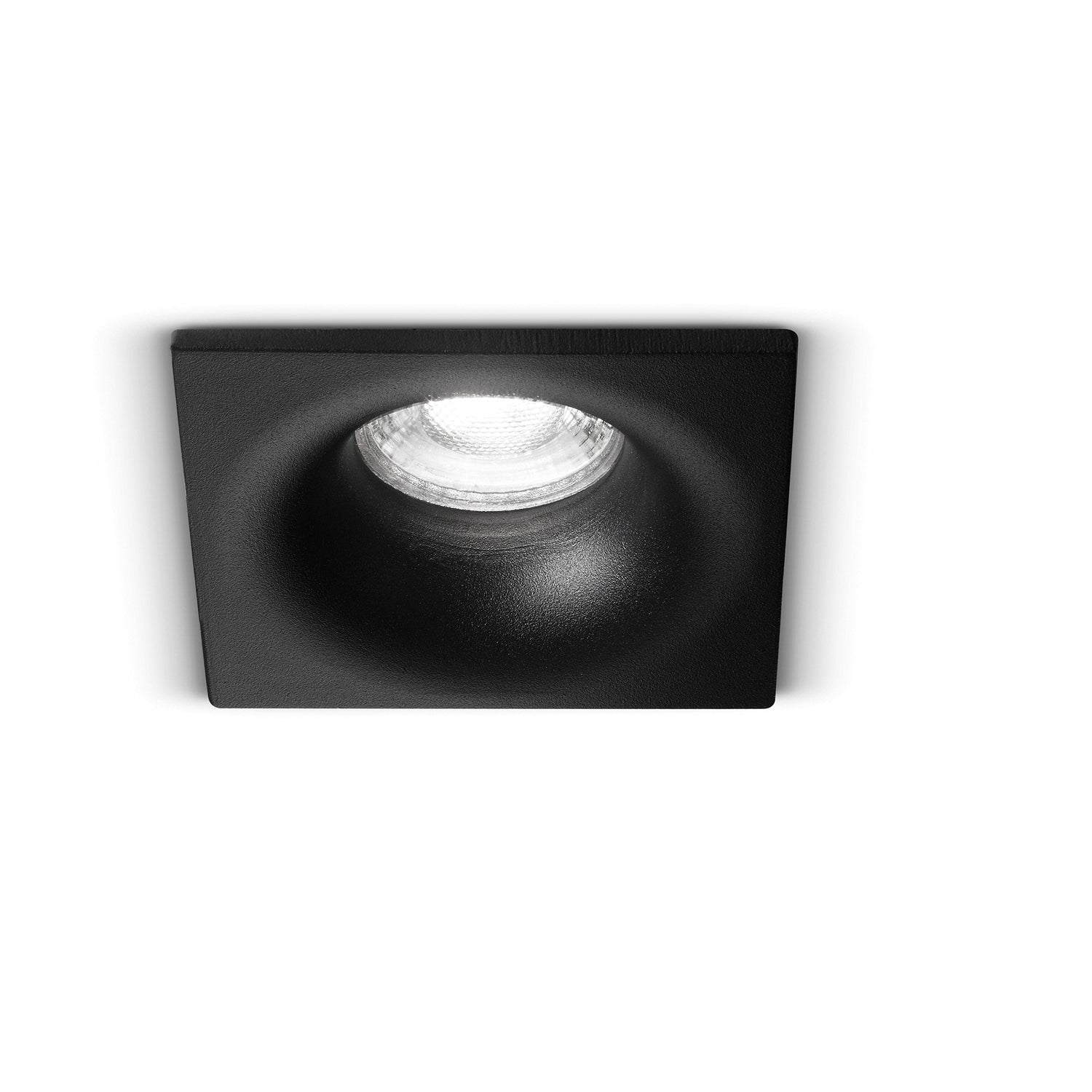 Faretto Quadrato Incasso Moderno Oasis Alluminio Nero 1 Luce Gu10