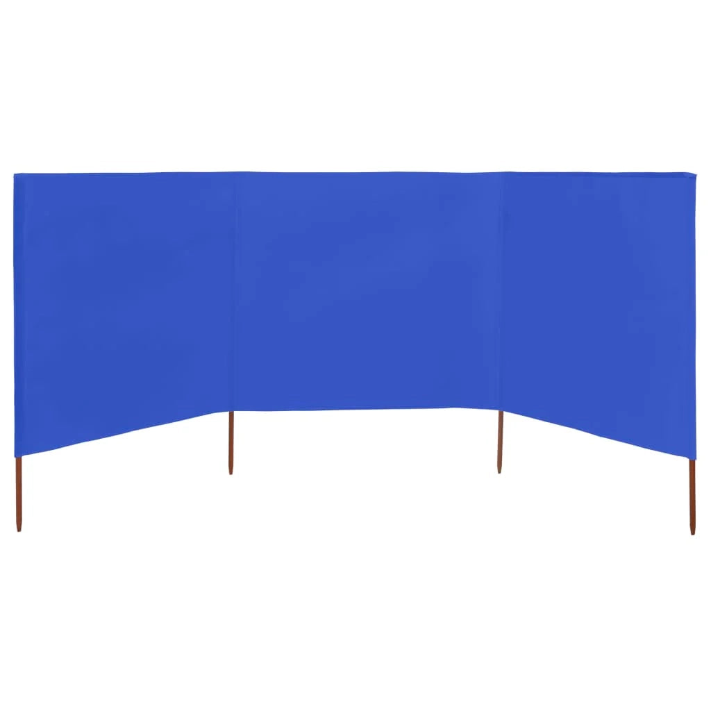 Paravento in tessuto a 3 pannelli 400 x 120 cm blu azzurro 02_0008802