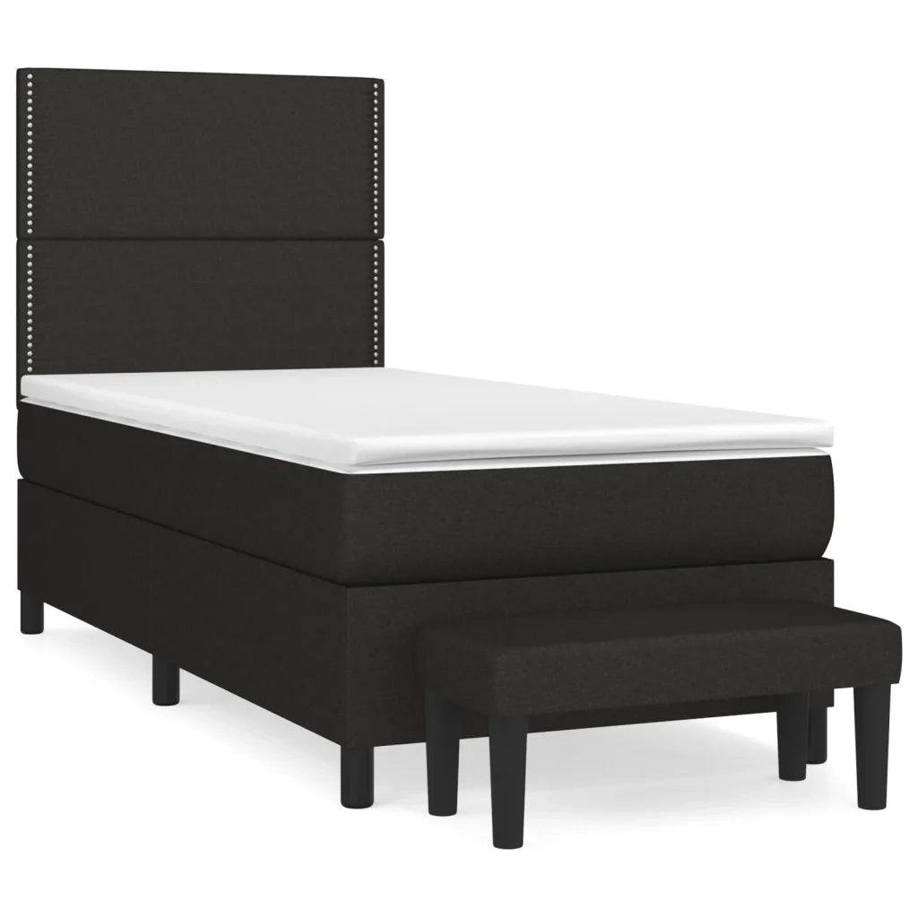 Giroletto a Molle con Materasso-Struttura Letto con Materasso Nero 80x200 cm inTessuto
