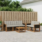 Set di divani da esterno 6 pcs Naturale e Grigio Chiaro 3381767