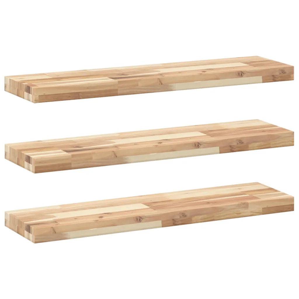 vidaXL Mensole da Parete 3 pz 80x20x4 cm Legno Acacia Non Trattato