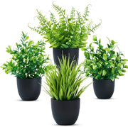 Piantine artificiali mini - Piantine di nep in contenitori - Piantine artificiali per interni - Decorazione per tavolo/bureau - Altezza 19 cm - Larghezza 13 cm - Piantine di nep