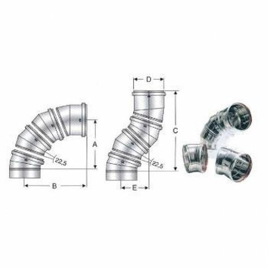Inox mono parete aisi 316 curva girevole d.080 1