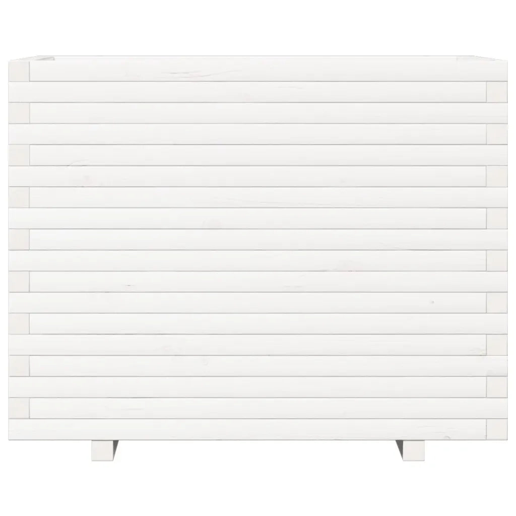 Fioriera da Giardino Bianca 90x60x72,5cm Legno Massello di Pino