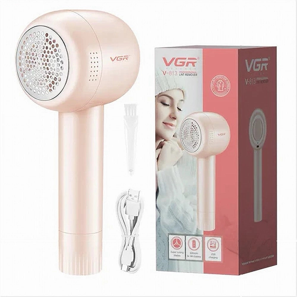Trade Shop - Vgr V-813 Levapelucchi Professionale Ricaricabile Usb | Uso Professionale - Rosa