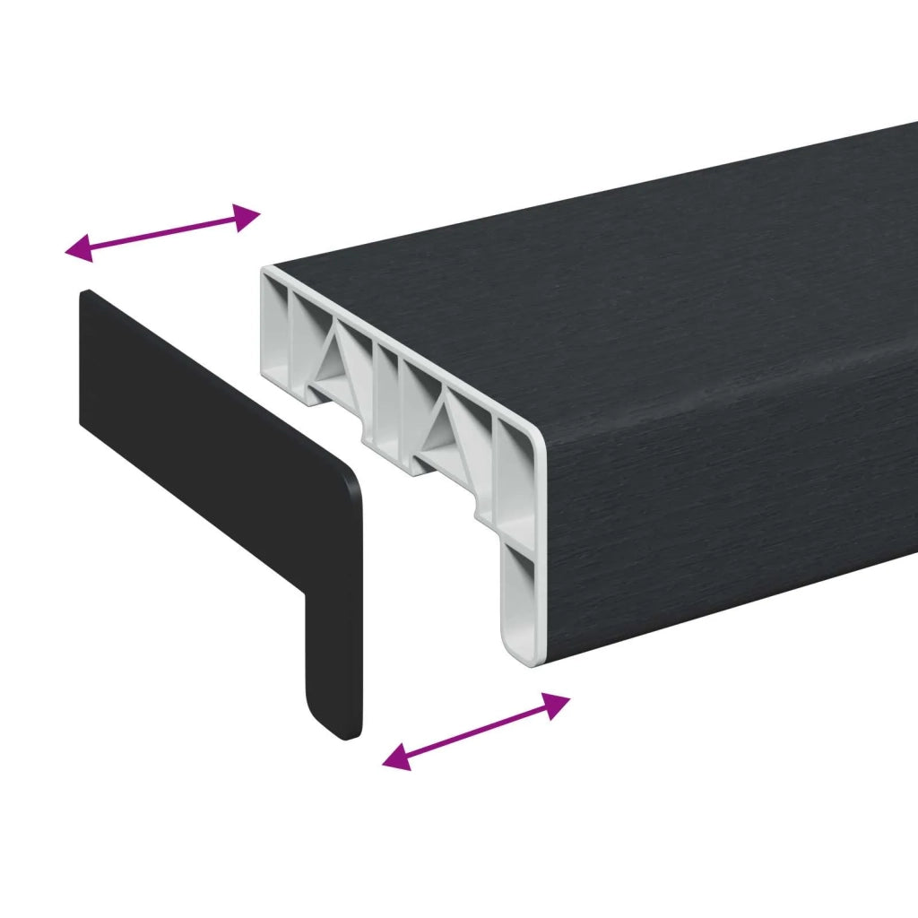 Soglia della Finestra Anthracite con Venatura di Legno PVC 42052320