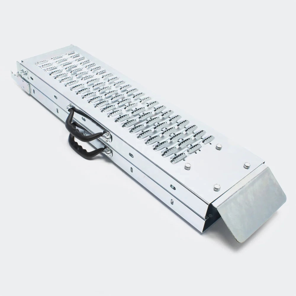 Set di 2 rampe di carico pieghevoli multiuso acciaio zincato rotaia di sicurezza 160 x 22,5 cm fino a 400 kg 3416095