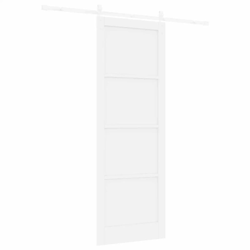 Porta scorrevole Bianco 83 x 232 cm Legno Massello di Pino
