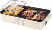 Griglia elettrica BBQ e hotpot 2 in 1 senza fumo per cucinare all'interno - Ideale per la cucina coreana BBQ e Shabu Shabu