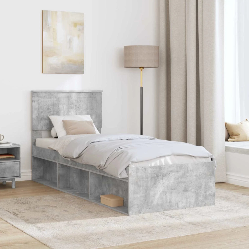Struttura del letto Grigio Concretè 75 x 190 cm Pino massello