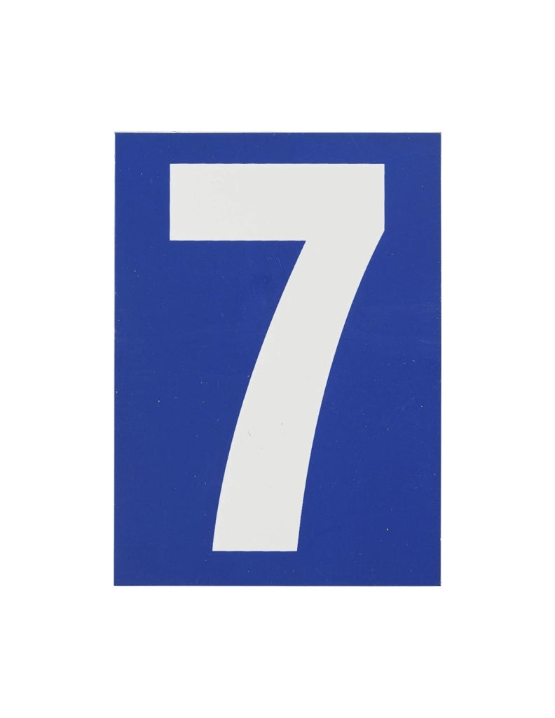 Targa adesiva numero civico 7 - 65X90mm - blu, pannello adesivo in pvc, finitura mat - THIRARD