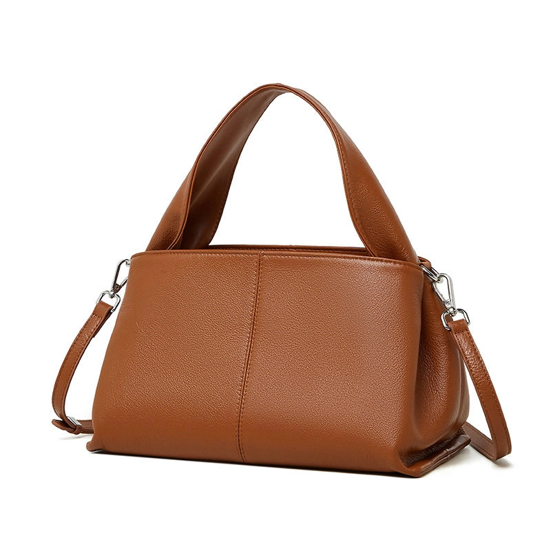 Borsa da donna in vera pelle marrone