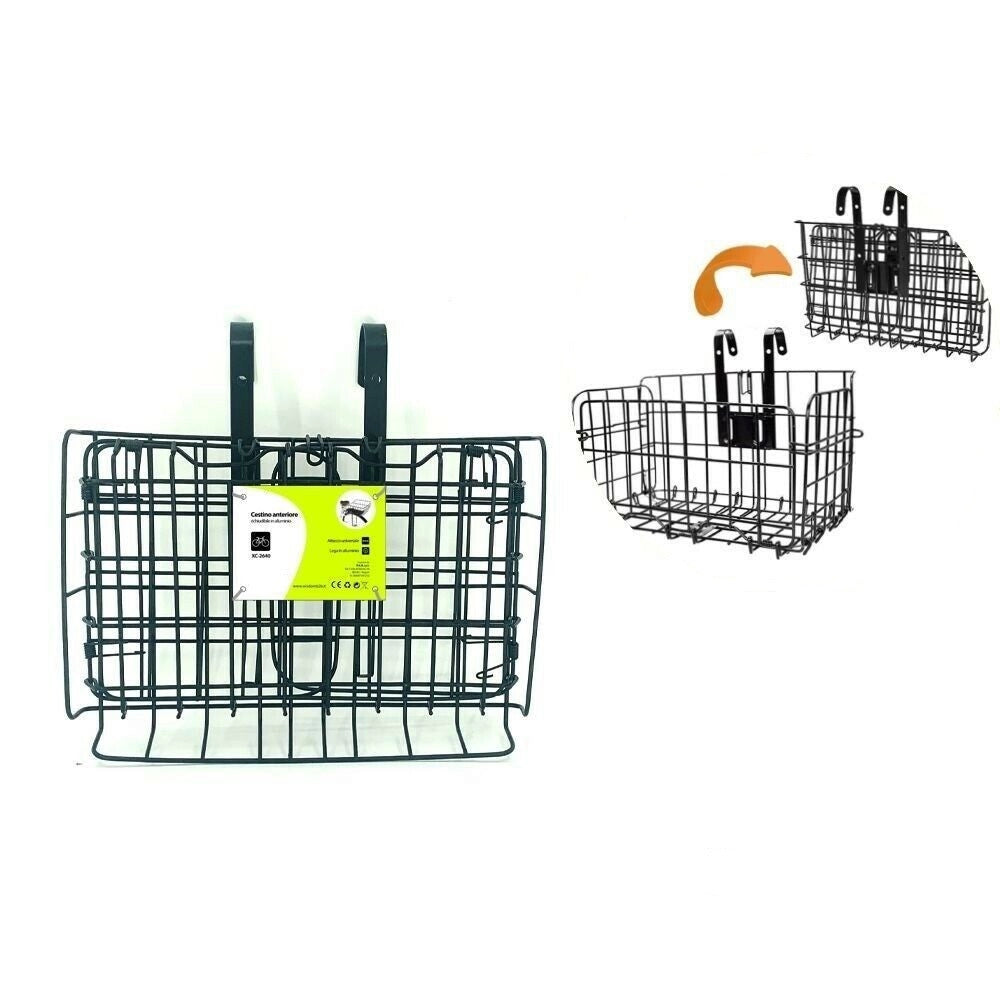 Trade Shop - Cestino Portapacchi Anteriore Richiudibile Alluminio Per Bici Bicicletta Xc-2640 -