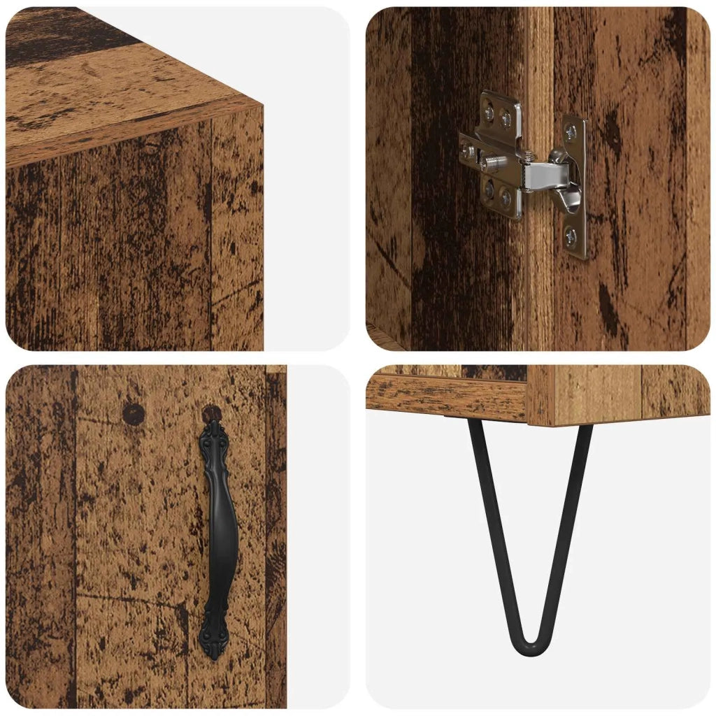 Credenza | Madia | Buffet da pranzo | Armadio da pranzo Legno vecchio 90 x 32,5 x 80 cm Legno multistrato