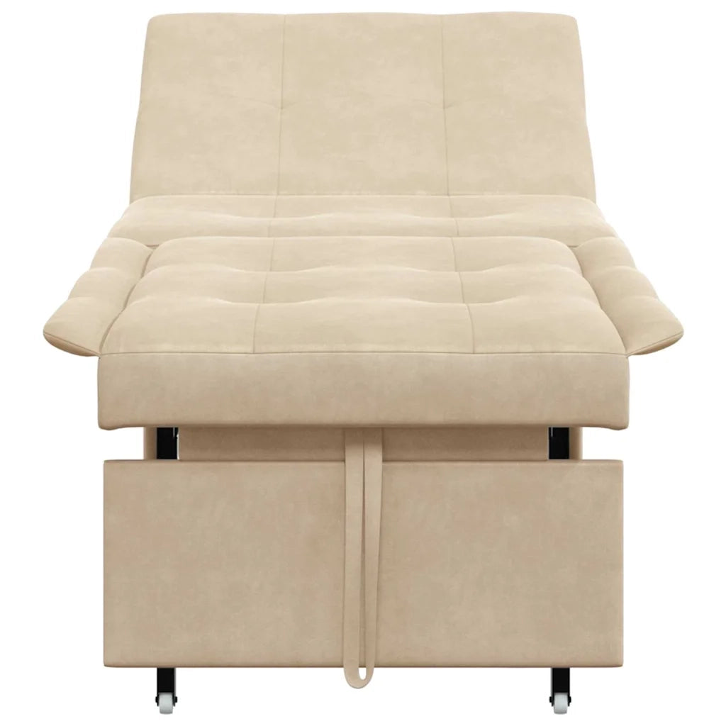vidaXL Divano letto Crema 67 x 194 x 82 cm Tessuto in microfibra