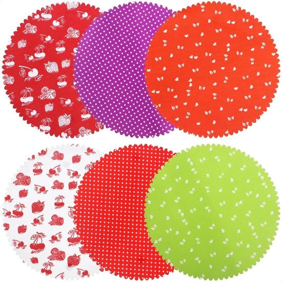 Set di 30 Copriciotole Decorative per Ammollo Copriciotole in Vetro con Gommino Riciclabile per Marmellata e Decorazione