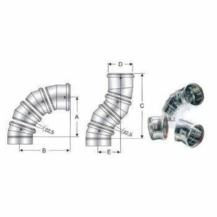 Inox mono parete aisi 316 curva girevole d.110 1 b08x7kdsjm