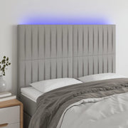 Testiera a LED-Testata con LED Grigio Chiaro 144x5x118/128 cm in Tessuto 859237