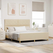 Struttura del letto con testiera Crema 180 x 200 cm Tessuto 3344828