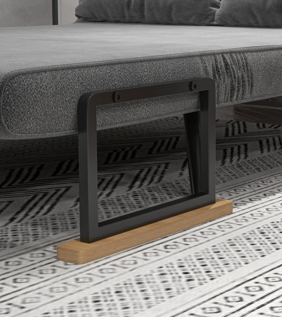 Divano Letto Schienale Regolabile 102x73x81 cm in Velluto Grigio Scuro