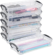 Scatola di matite a scaffalatura - Cassetto trasparente - Articoli da ufficio - Scuola - Maniglie - 100+ matite