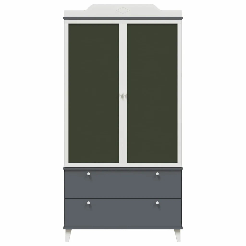 vidaXL Armadio con Lavagna con porta Grigio e bianco Legno multistrato