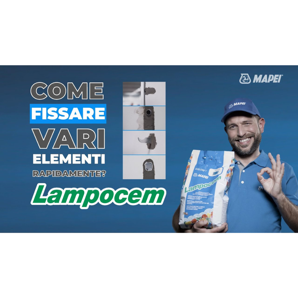 Cemento presa rapida pronto uso riparazioni fissaggio muratura lampocem 25 kg