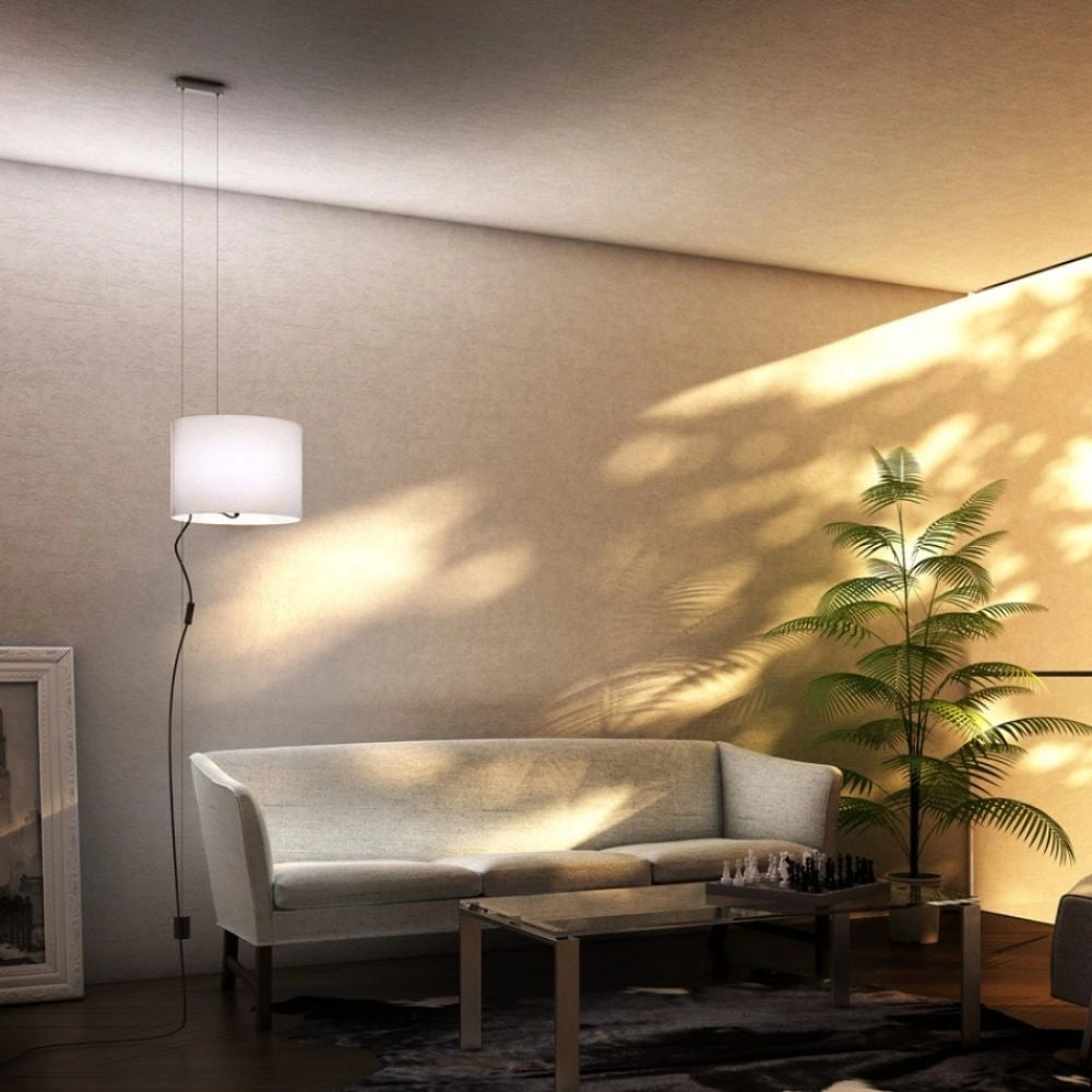 Lampada BROADWAY a sospensione scorrevole bianco cromo 230V E27 42W