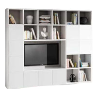 Parete attrezzata moderna frassino bianco  l261 p30 h218