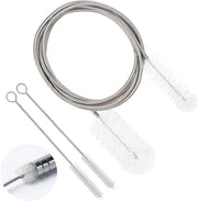 Set di pennelli multifunzionali flessibili in acciaio inox da 3 pezzi per padelle, frigoriferi e pulizia acquario, 155 cm di lunghezza