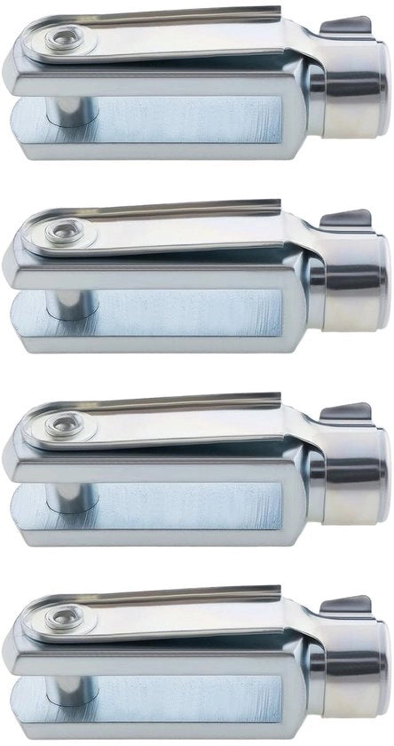 Clevis a gancio 43mm di lunghezza - M6 diritto - avvitato a destra - a V - a rilascio rapido - resistente - connessione affidabile - gancio a V per cavi