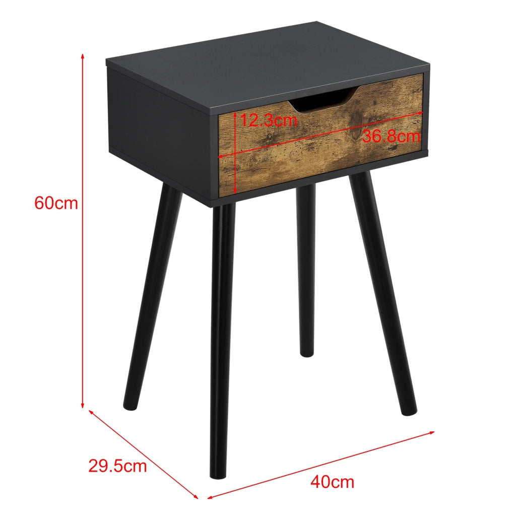 Tavolino da salotto cassettiera in PVC 60 cm nero 03_0006165