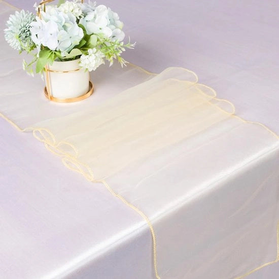 Tela da tavola in organza da 10 pezzi - Decorazione da sala da pranzo - 30 x 275 cm - Leggera e soffice