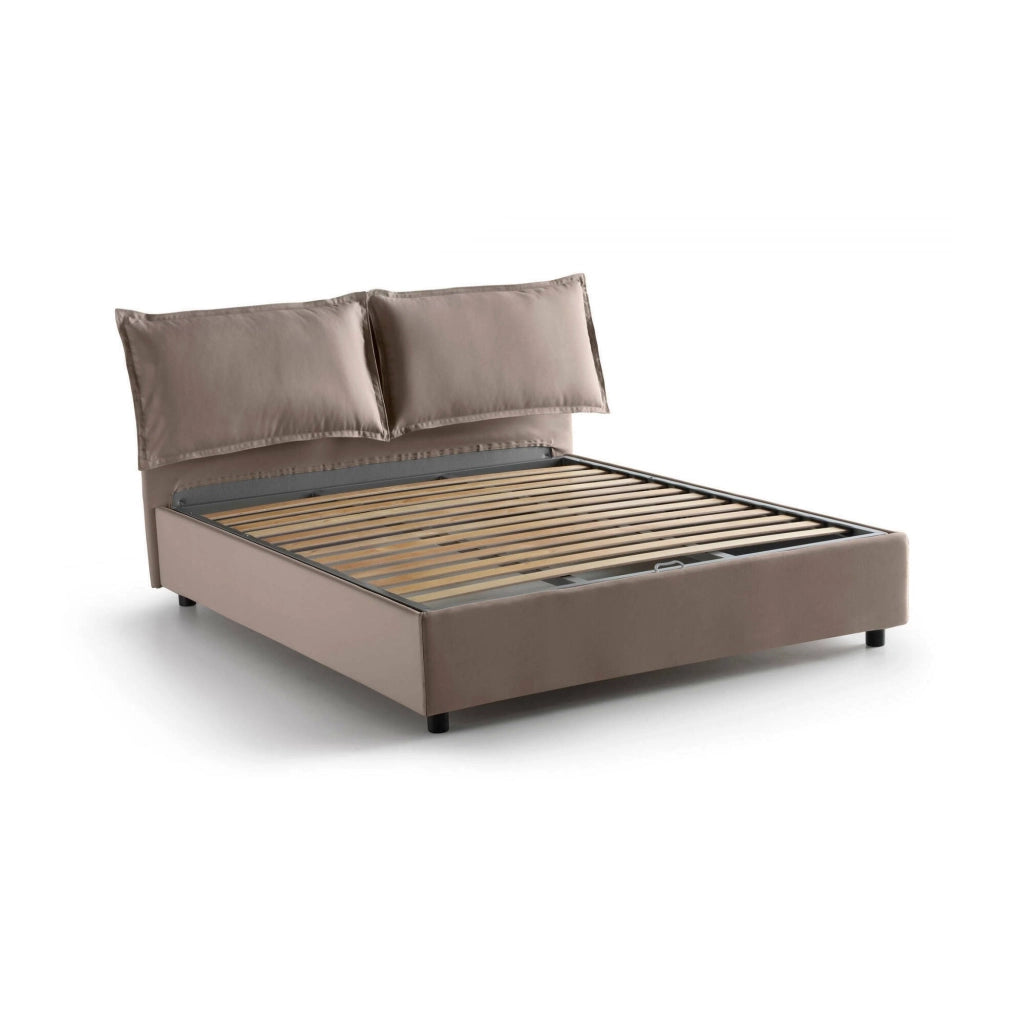 Letto Matrimoniale Aris, Letto Matrimoniale Sfoderabile Made in Italy, Grigio Tortora\
